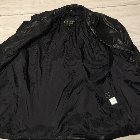 Vtg Size M Women’s Black Genuine Leather Jacket/Blazer By D’Linea - Picture 4 of 10